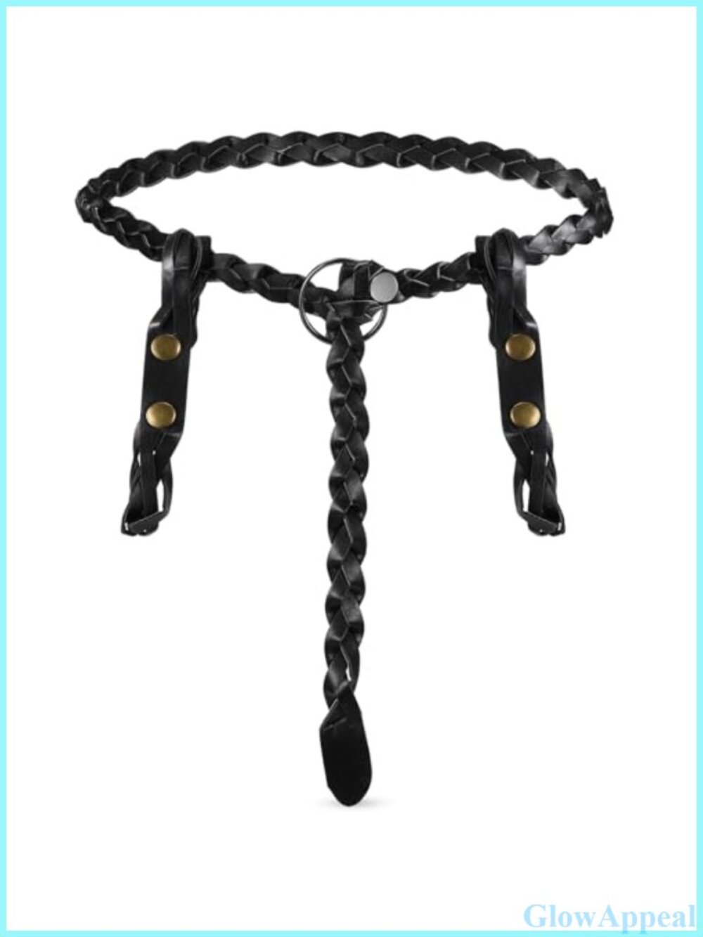 Renaissance PU Leather Belt with 2 Skirt Hikes Medieval Costume Accessory Set